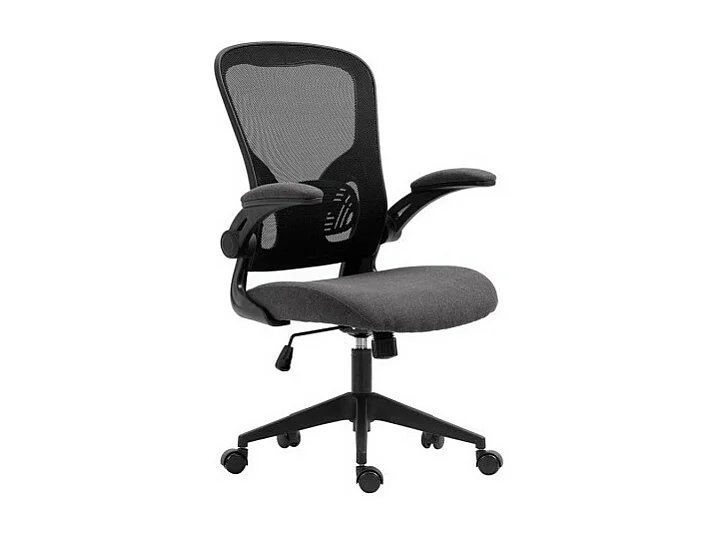 Chaise de bureau IPOLIST – Tissu filet noir et gris – Confort et modernité pour votre espace de travail