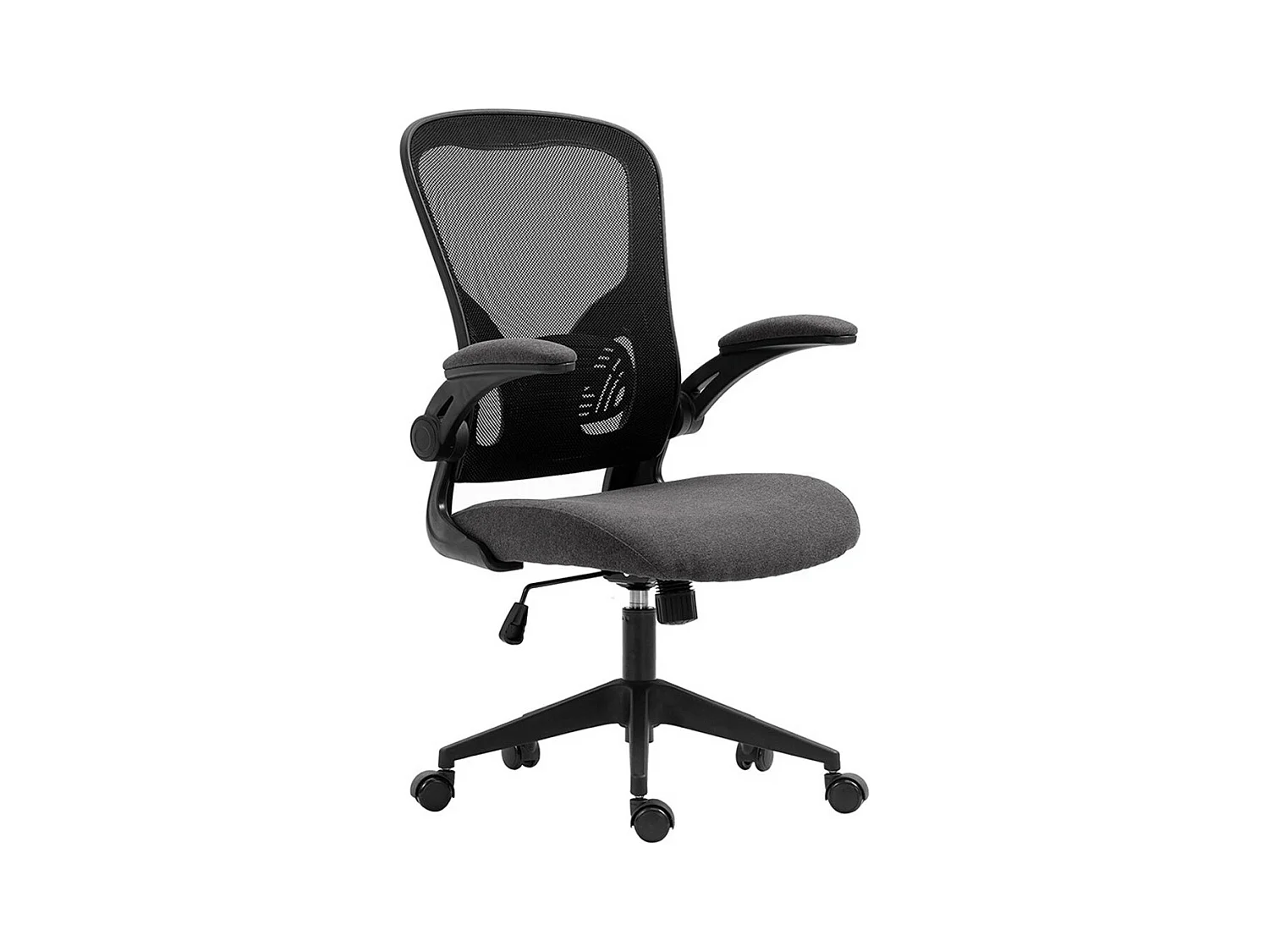 Chaise de bureau IPOLIST – Tissu filet noir et gris – Confort et modernité pour votre espace de travail