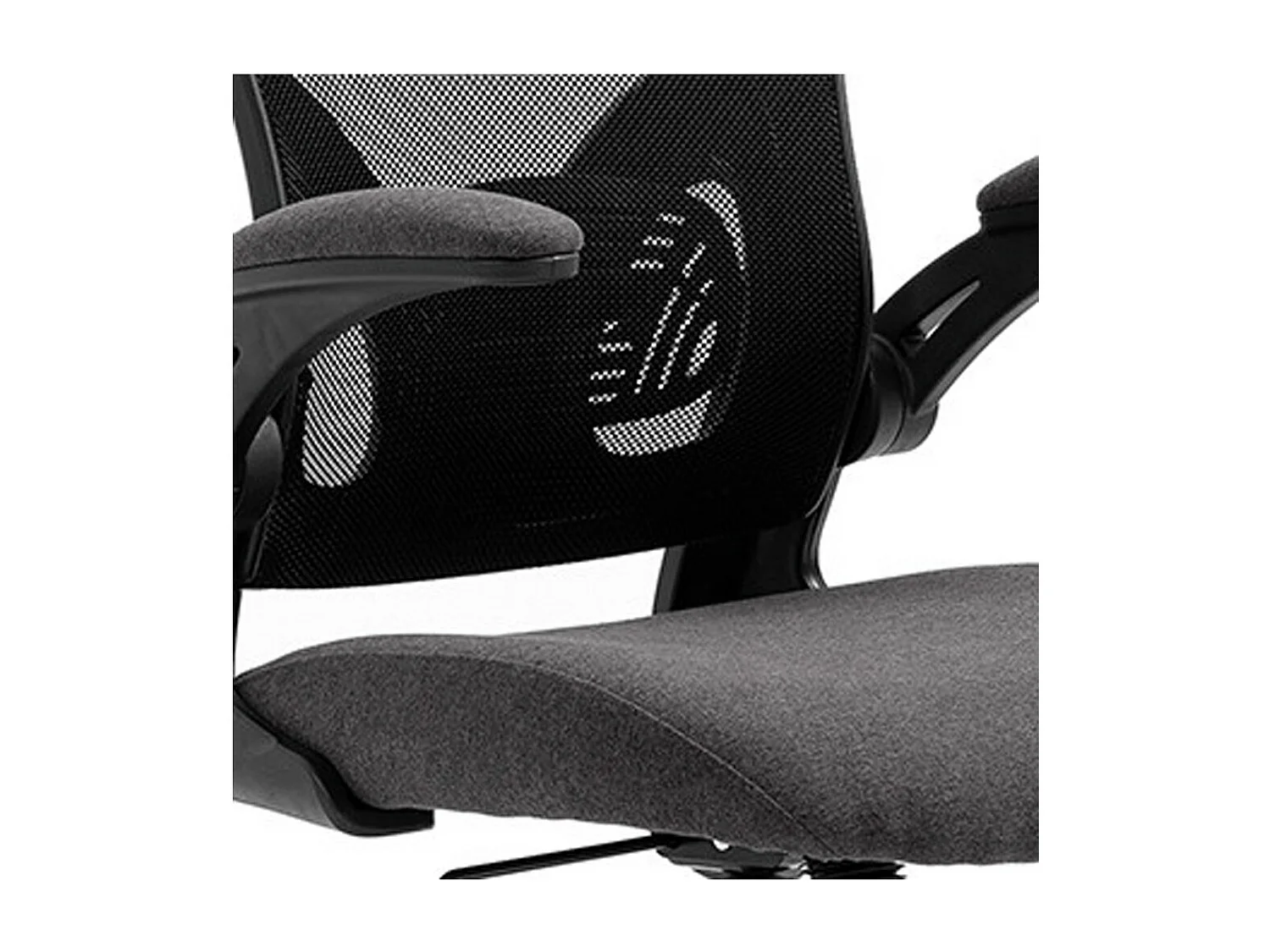 Chaise de bureau IPOLIST – Tissu filet noir et gris – Confort et modernité pour votre espace de travail