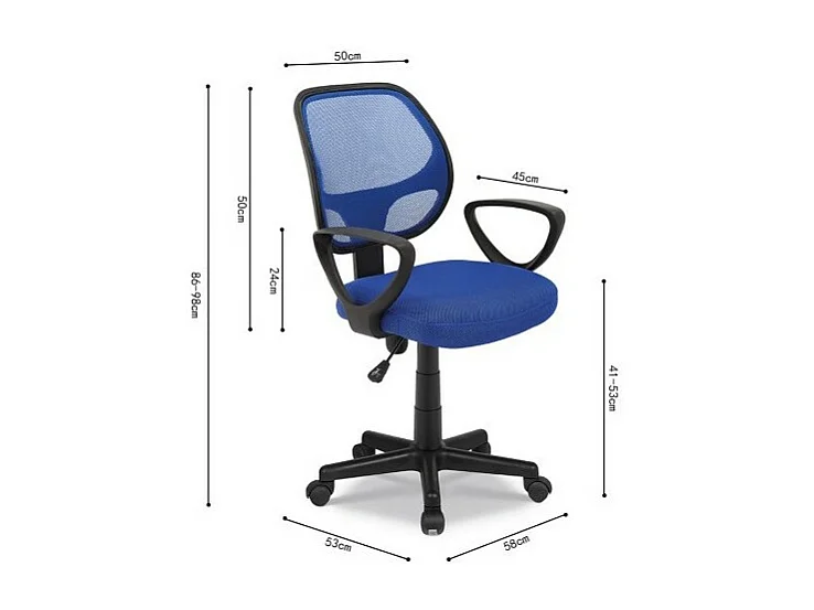 Bürostuhl IPOLIST – Blauer Netzstoff – Komfort und Modernität für Ihren Arbeitsplatz