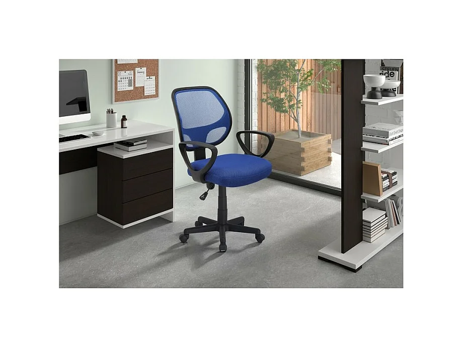 Bureaustoel IPOLIST – Blauwe netstof – Comfort en moderniteit voor uw werkruimte
