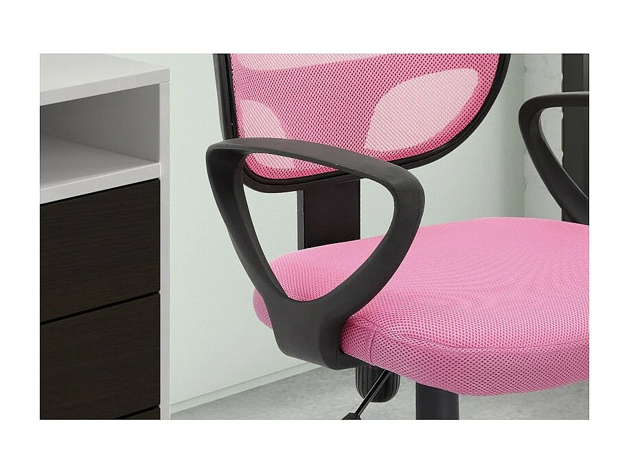 Chaise de bureau IPOLIST – Tissu filet rose – Confort et modernité pour votre espace de travail