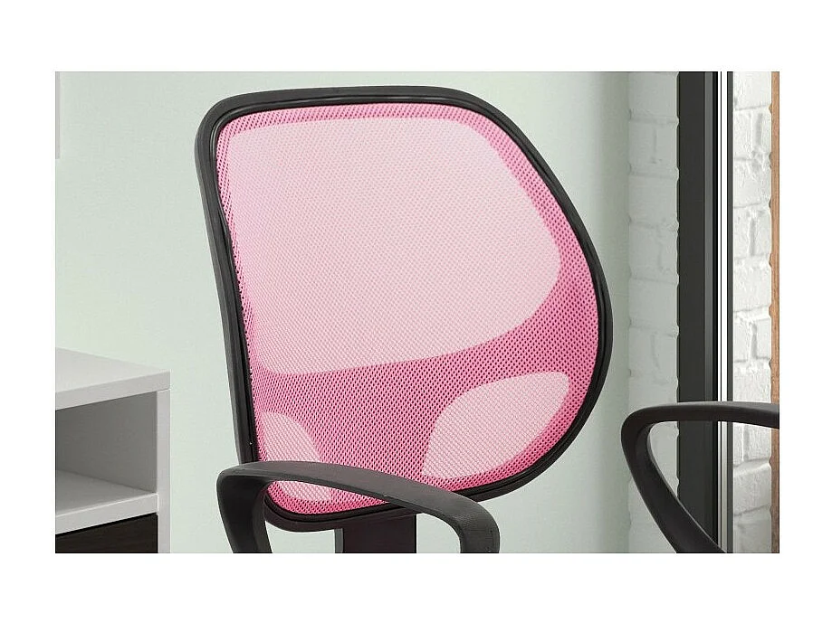 Chaise de bureau IPOLIST – Tissu filet rose – Confort et modernité pour votre espace de travail