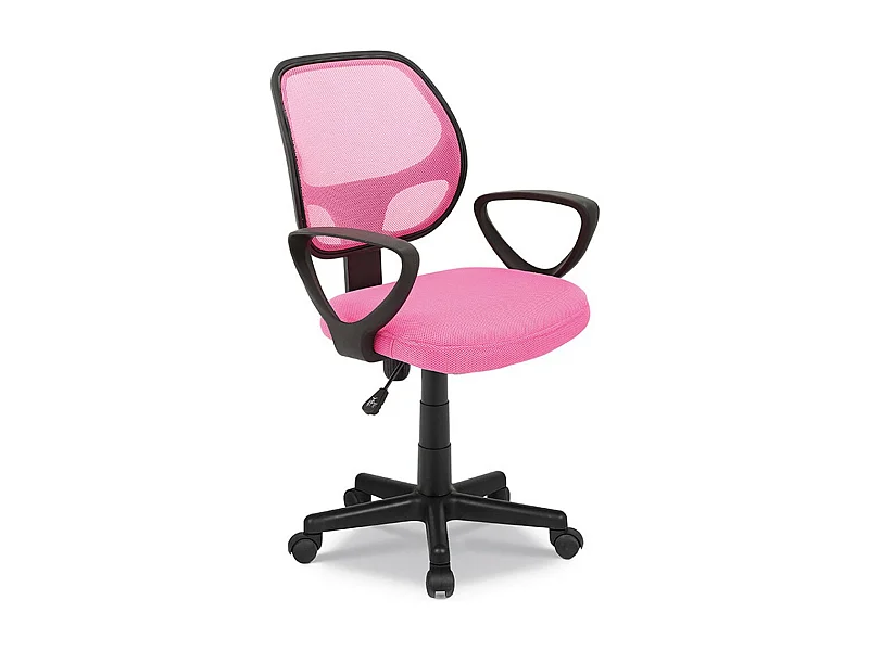 Chaise de bureau IPOLIST – Tissu filet rose – Confort et modernité pour votre espace de travail