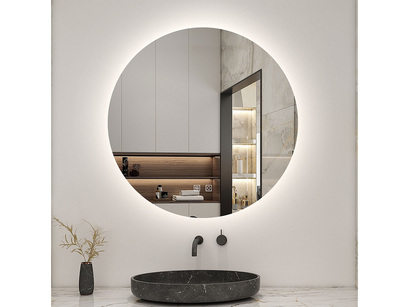 Miroir Salle De Bain Lumineux 80 Cm