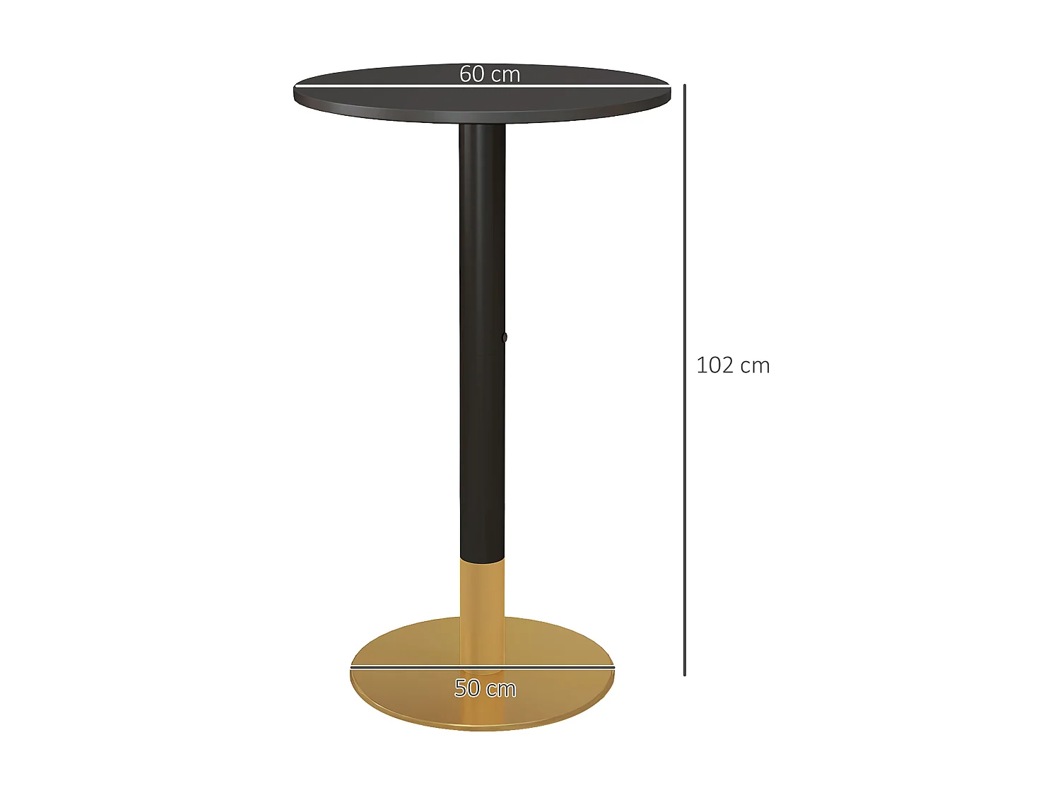 Table de bar ronde table bistro mange-debout style contemporain noir