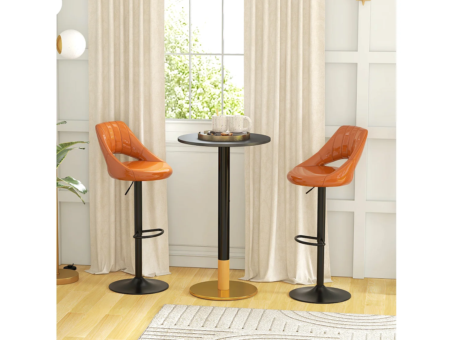 Table de bar ronde table bistro mange-debout style contemporain noir