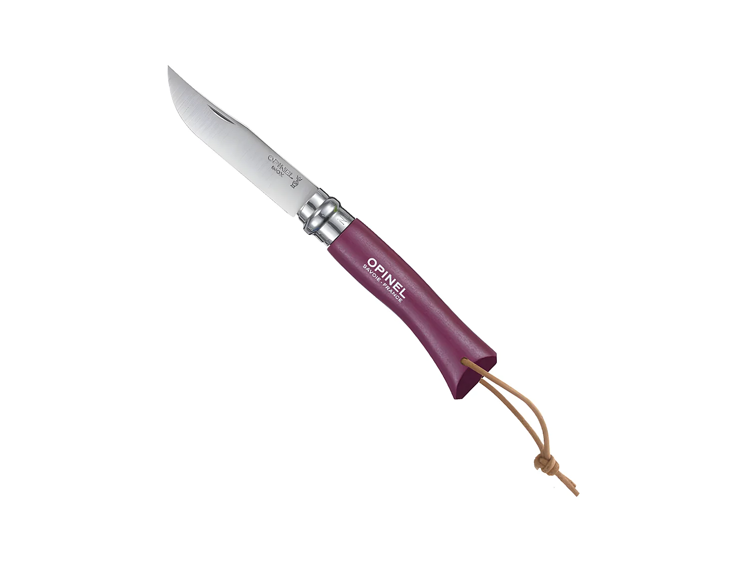 Couteau Baroudeur n°7 - lame 8 cm violet avec lien en cuir