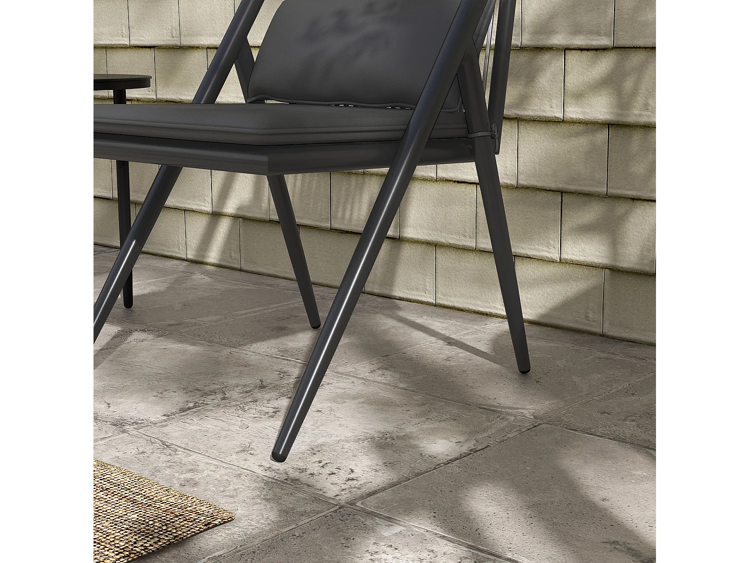 Ensemble bistro de jardin design Acapulco 2 places 3 pièces avec coussins