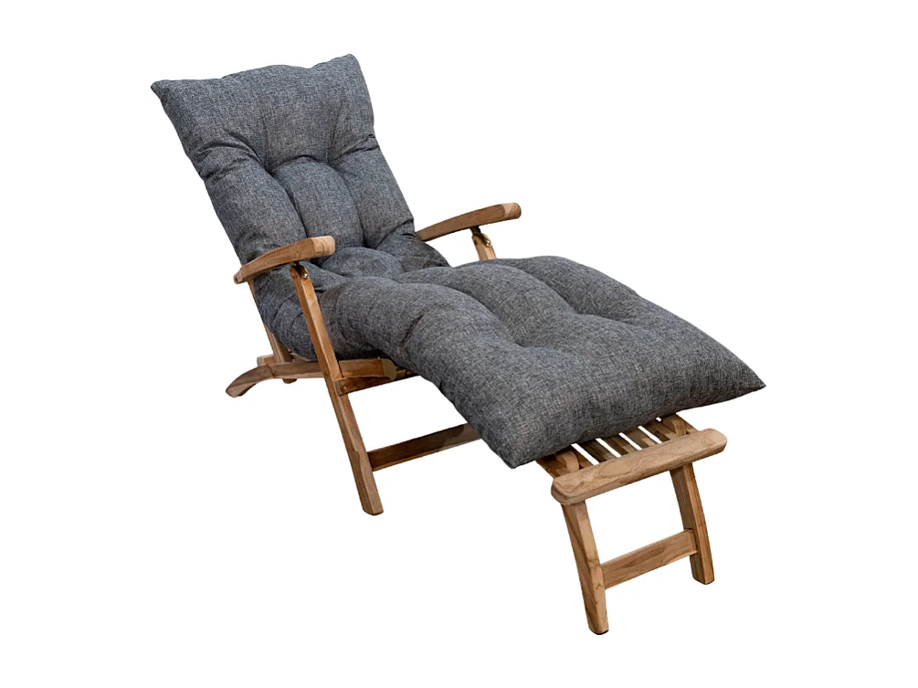 Coussin bain de soleil gris 195 x 65 x 15 cm