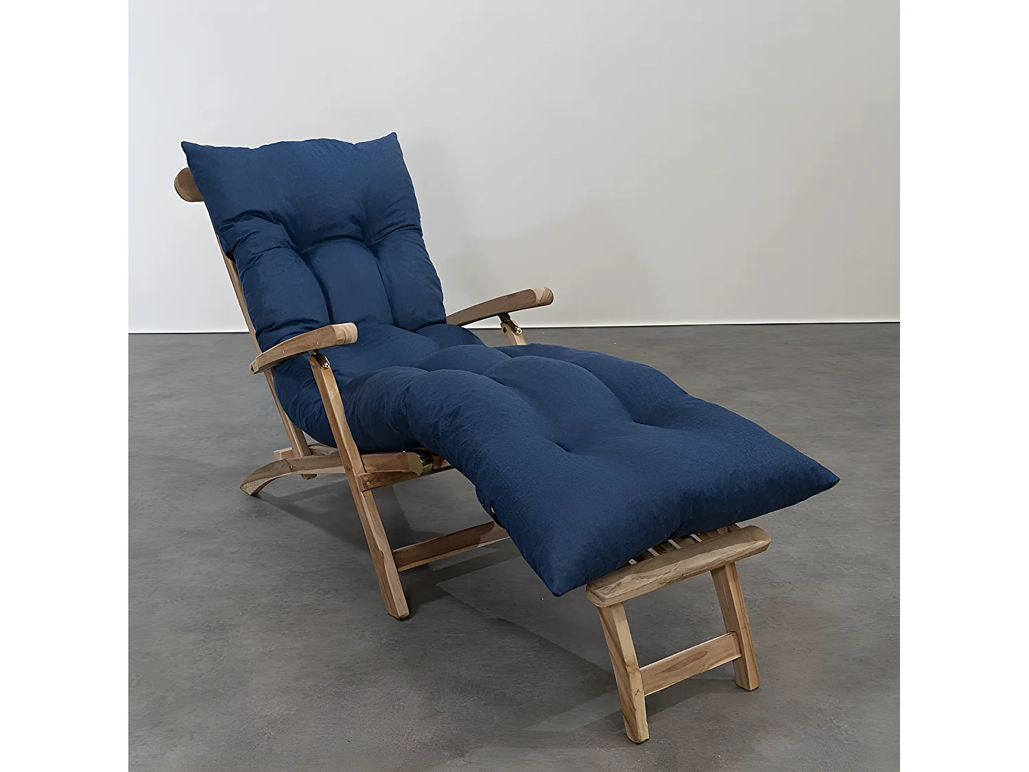 Middernachtblauw zonnebedkussen 195 x 65 x 15 cm