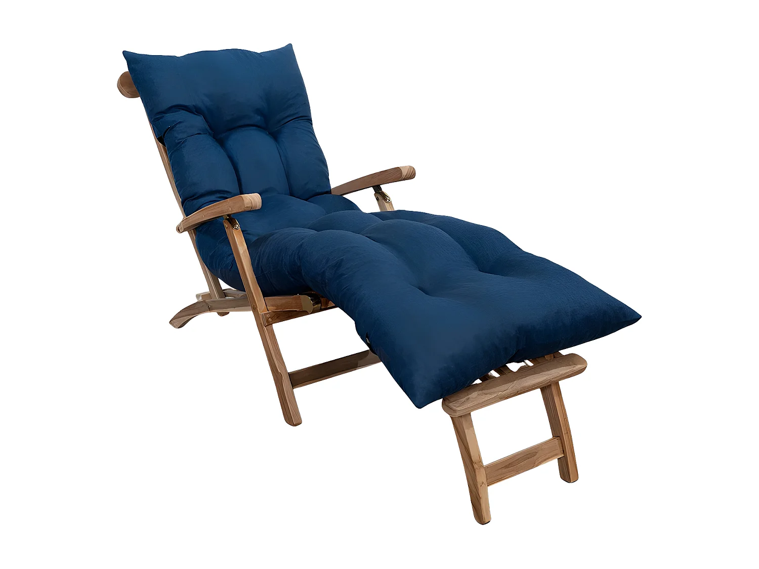 Middernachtblauw zonnebedkussen 195 x 65 x 15 cm