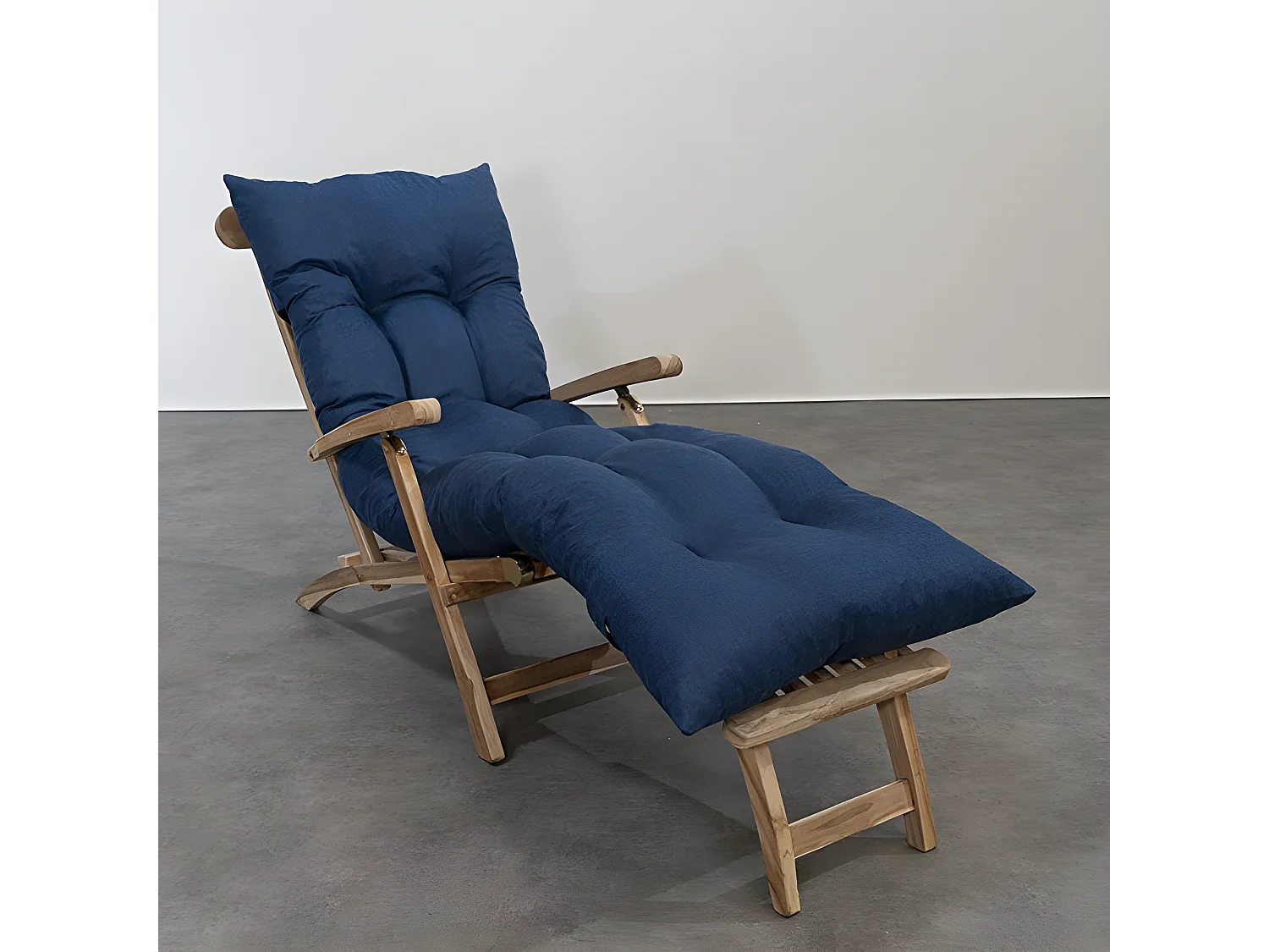 Middernachtblauw zonnebedkussen 195 x 65 x 15 cm