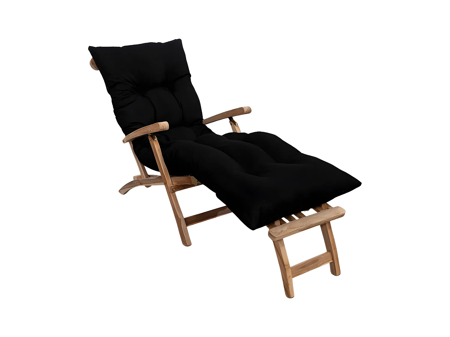 Coussin bain de soleil noir 195 x 65 x 15 cm