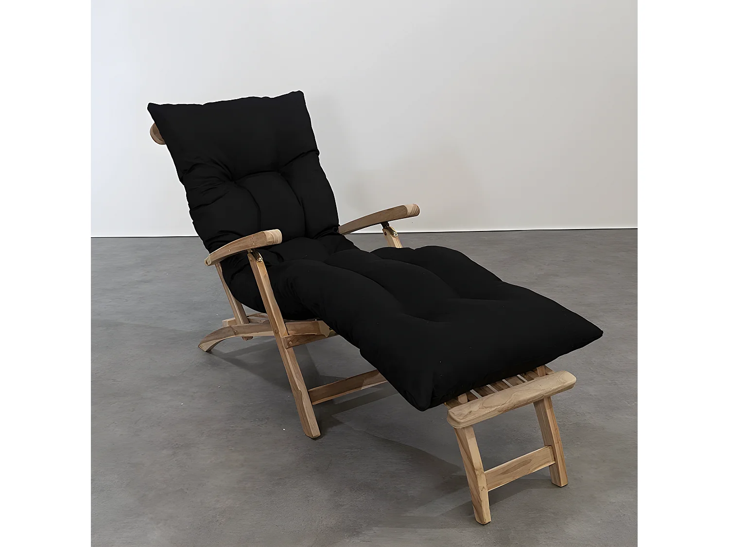 Coussin bain de soleil noir 195 x 65 x 15 cm