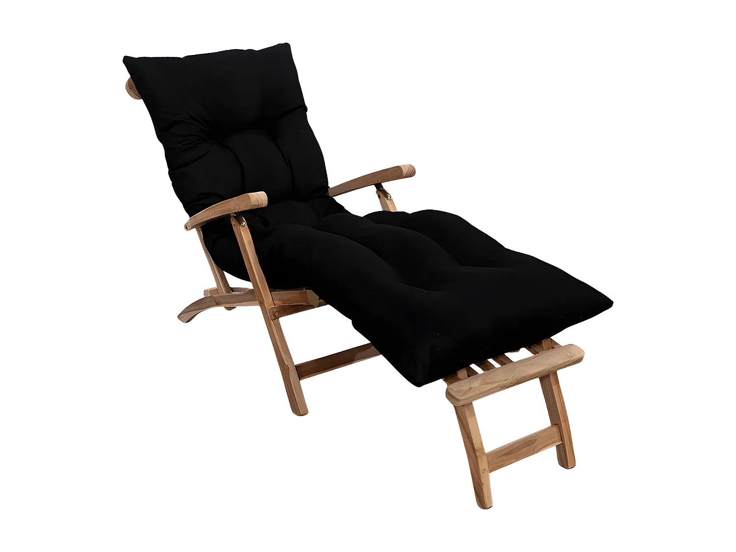 Coussin bain de soleil noir 195 x 65 x 15 cm