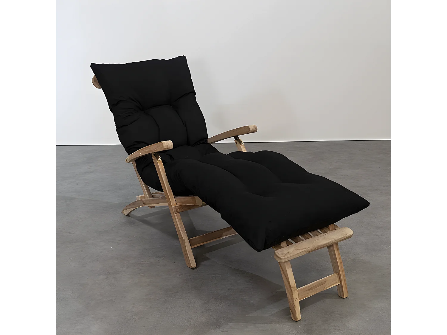 Coussin bain de soleil noir 195 x 65 x 15 cm