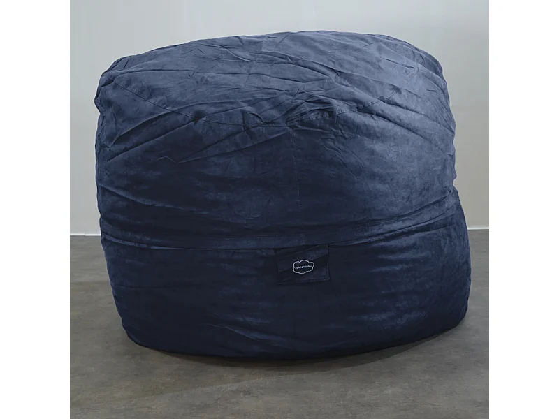 Pouf géant déhoussable microsuède bleu nuit 200 cm
