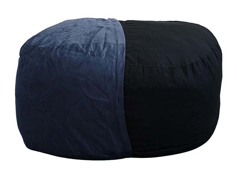 Pouf géant déhoussable microsuède bleu nuit 200 cm