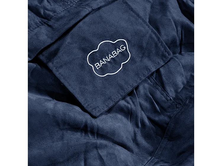 Pouf géant déhoussable microsuède bleu nuit 200 cm