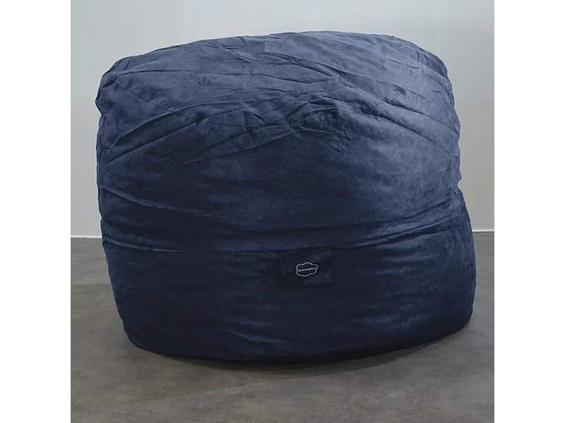 Pouf géant déhoussable microsuède bleu nuit 200 cm