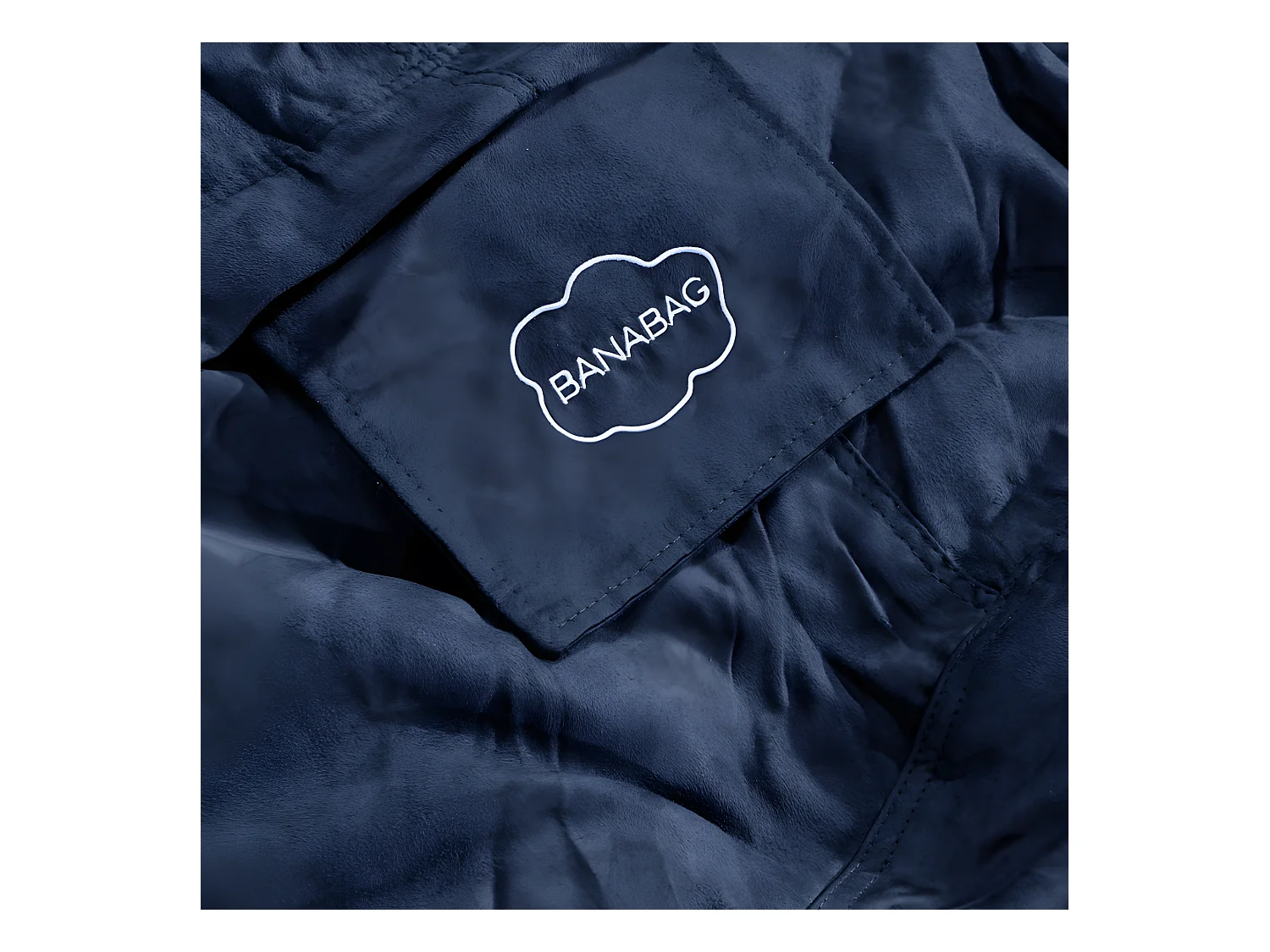 Pouf géant déhoussable microsuède bleu nuit 160 cm