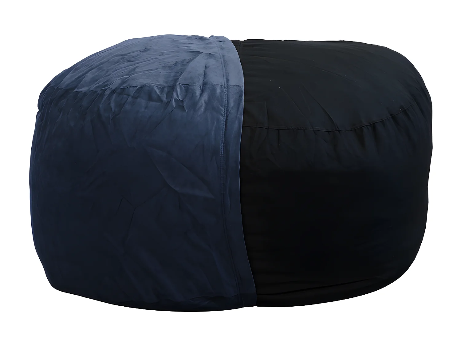 Pouf géant déhoussable microsuède bleu nuit 160 cm