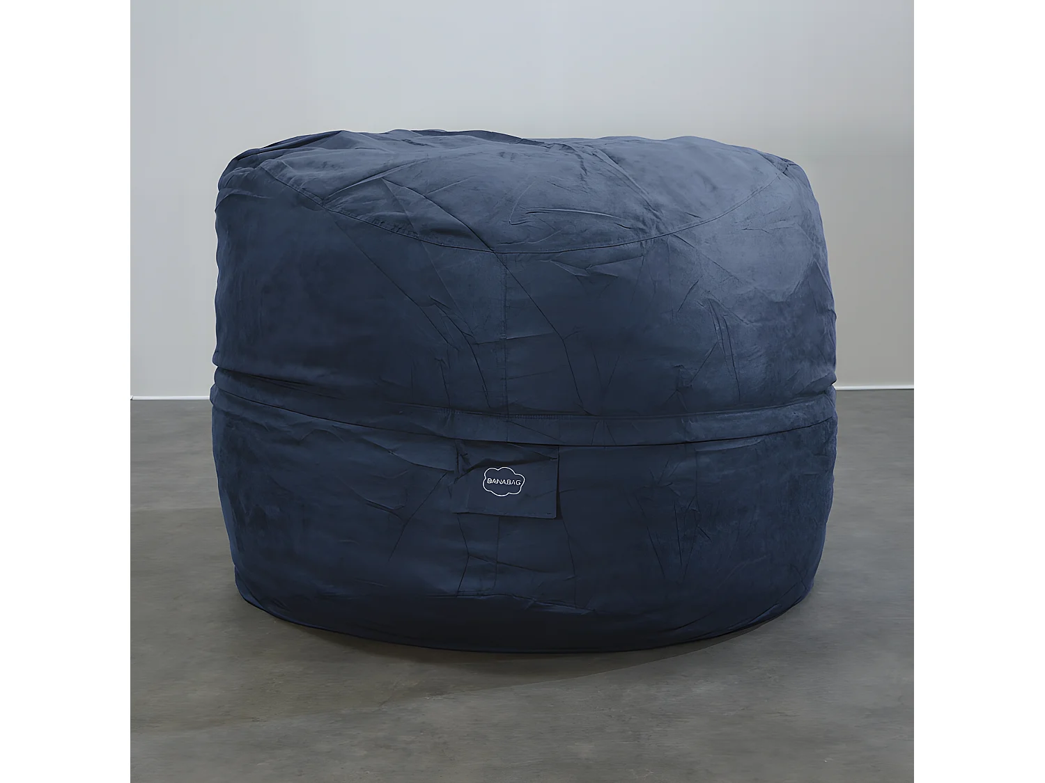 Pouf géant déhoussable microsuède bleu nuit 160 cm