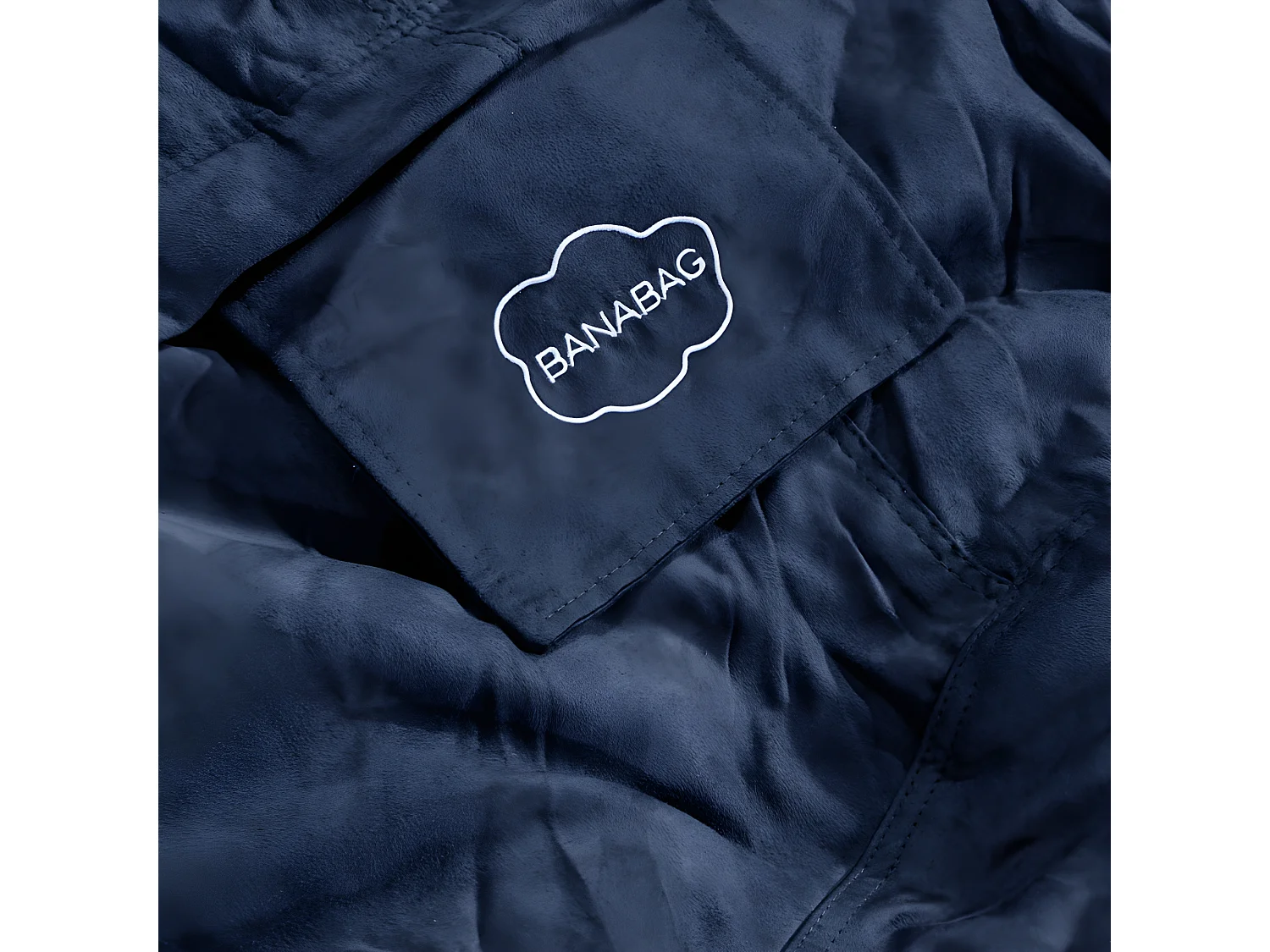 Pouf géant déhoussable microsuède bleu nuit 160 cm