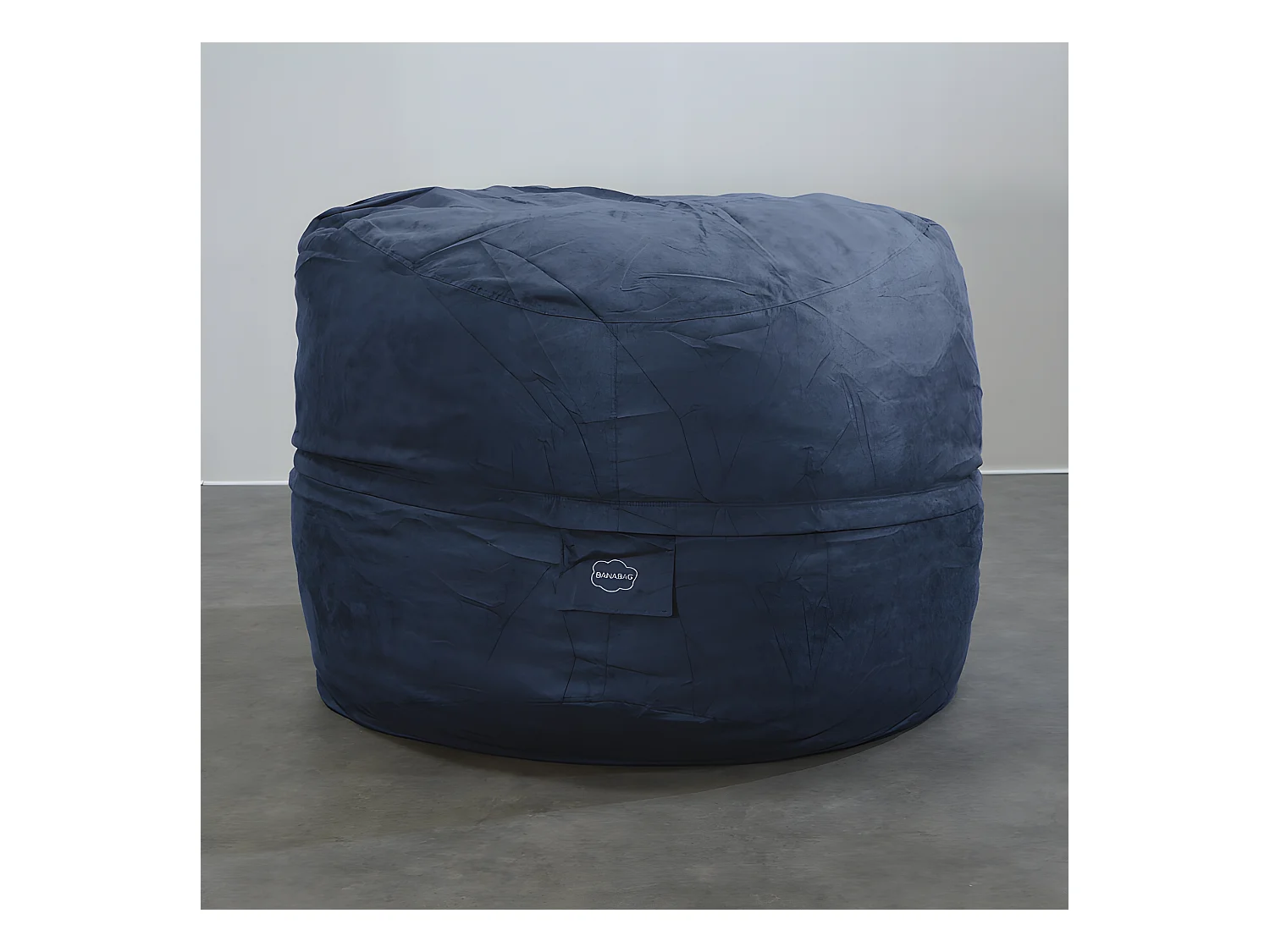 Pouf géant déhoussable microsuède bleu nuit 160 cm