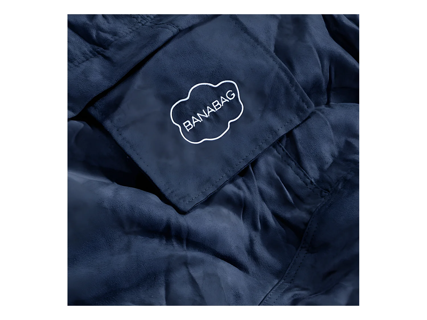 Pouf géant déhoussable microsuède bleu nuit 160 cm