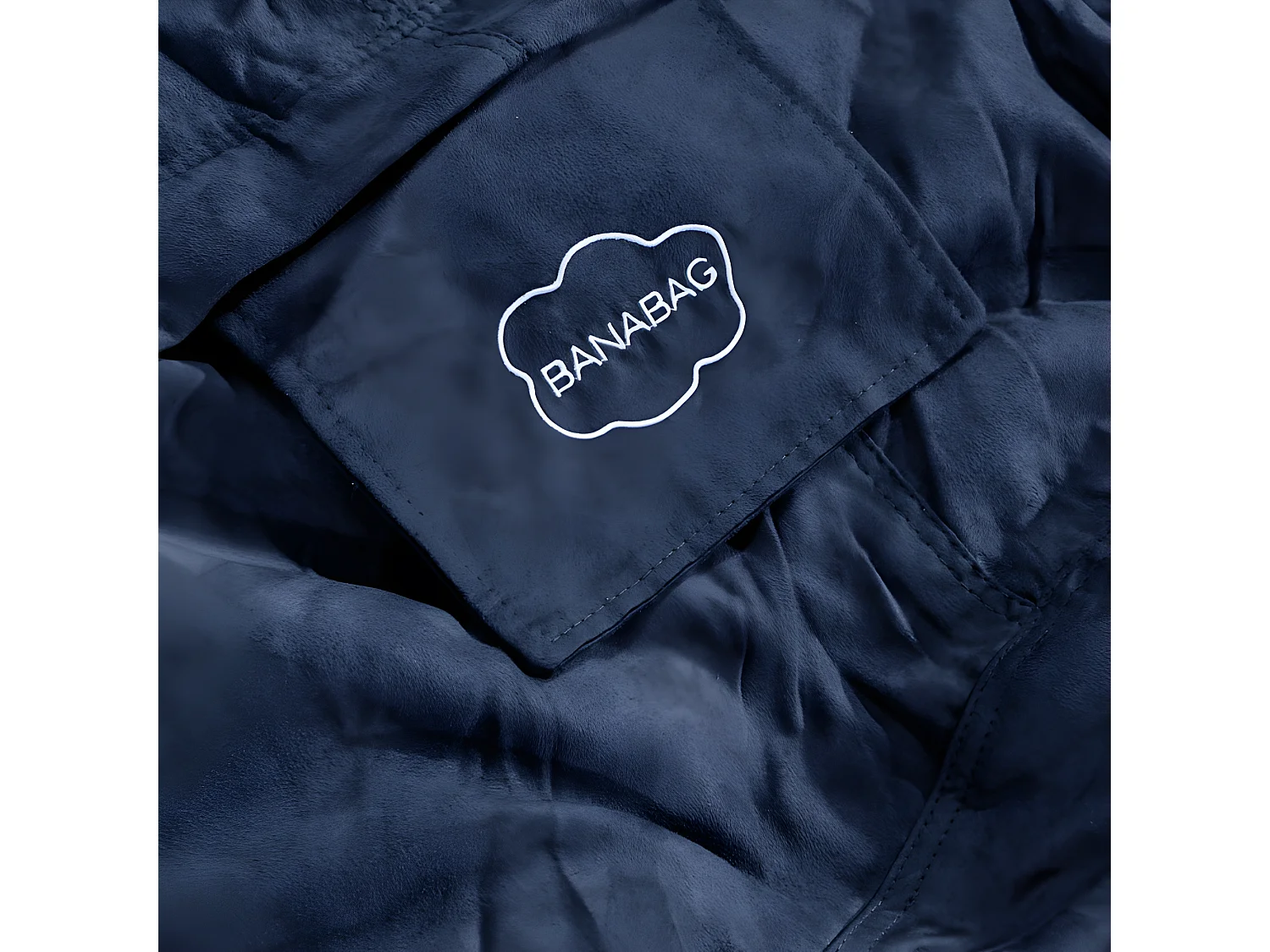 Pouf géant déhoussable microsuède bleu nuit 160 cm