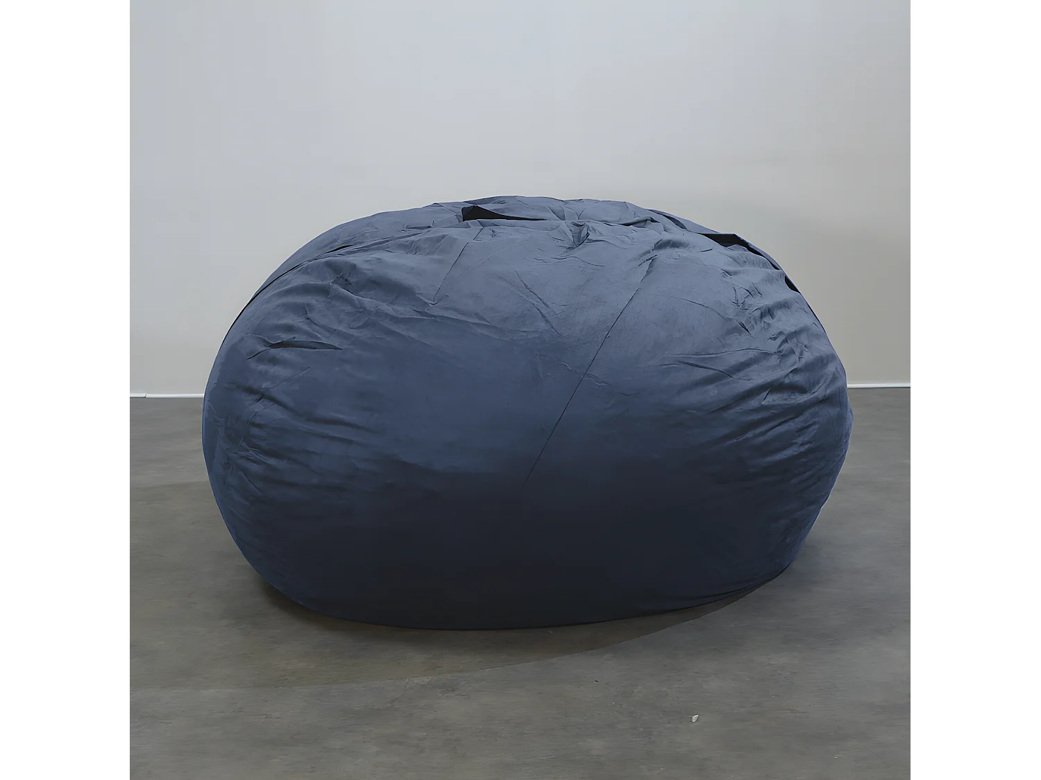 Pouf géant déhoussable microsuède bleu nuit 160 cm