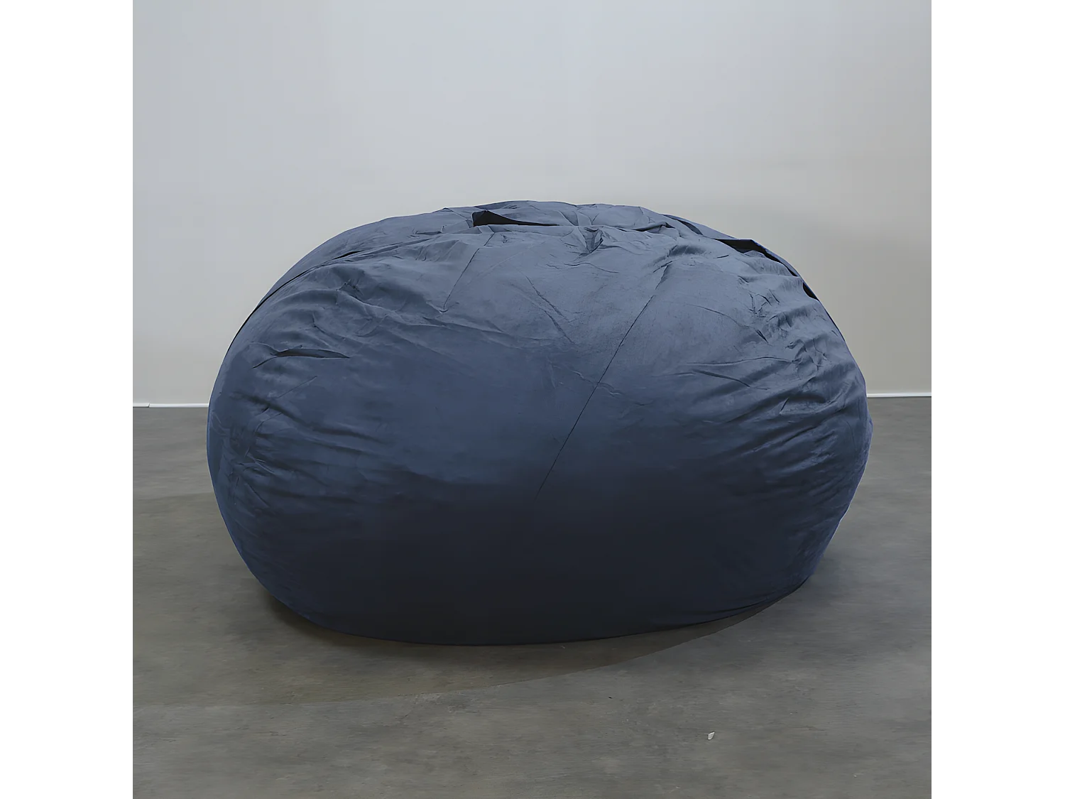Pouf géant déhoussable microsuède bleu nuit 160 cm