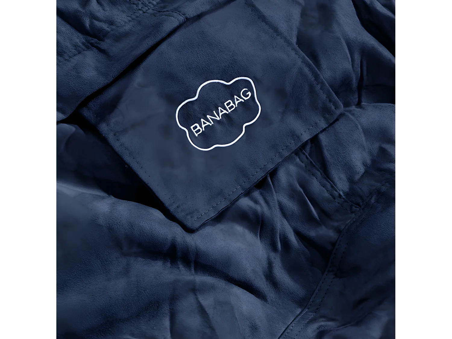 Pouf géant déhoussable microsuède bleu nuit 160 cm