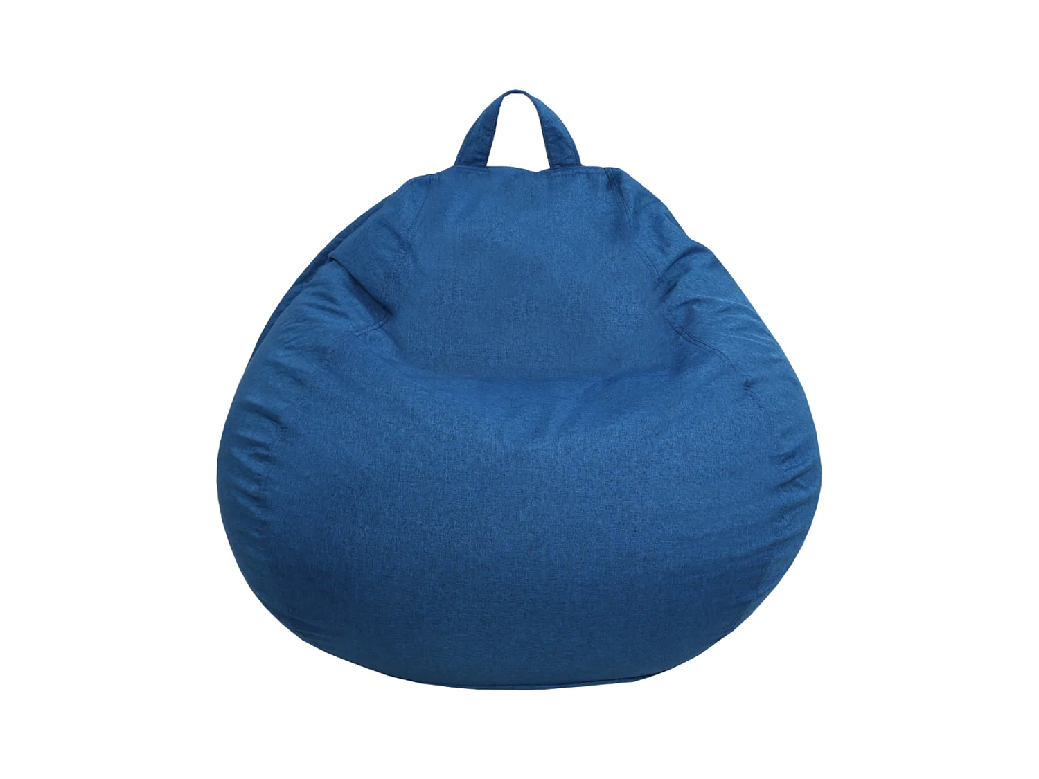 Blauwe peervormige poef 80 x 70 cm