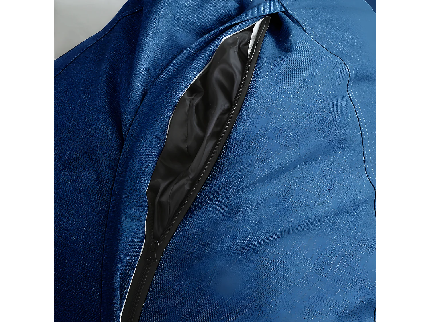 Blauwe peervormige poef 80 x 70 cm