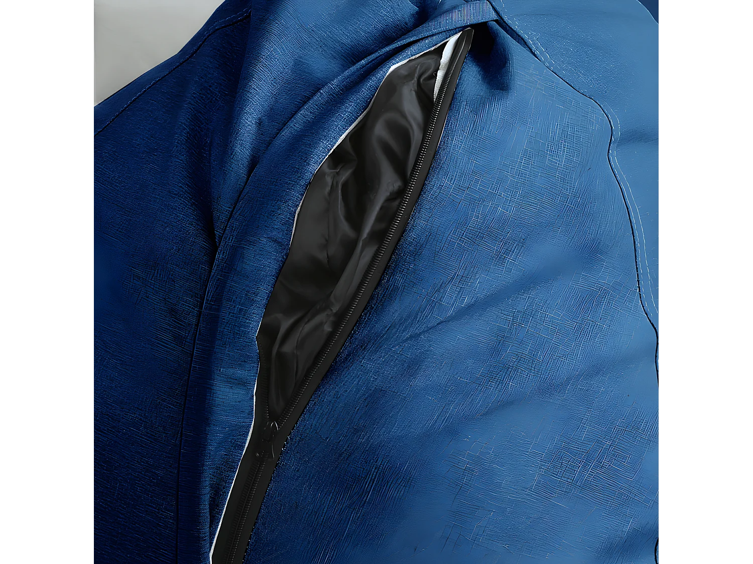 Blauwe peervormige poef 80 x 70 cm