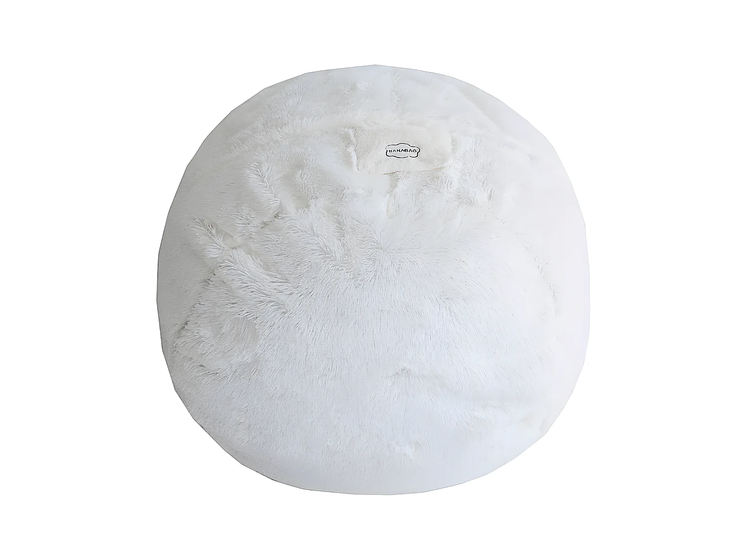 Pouf géant déhoussable fausse fourrure blanc 140 cm