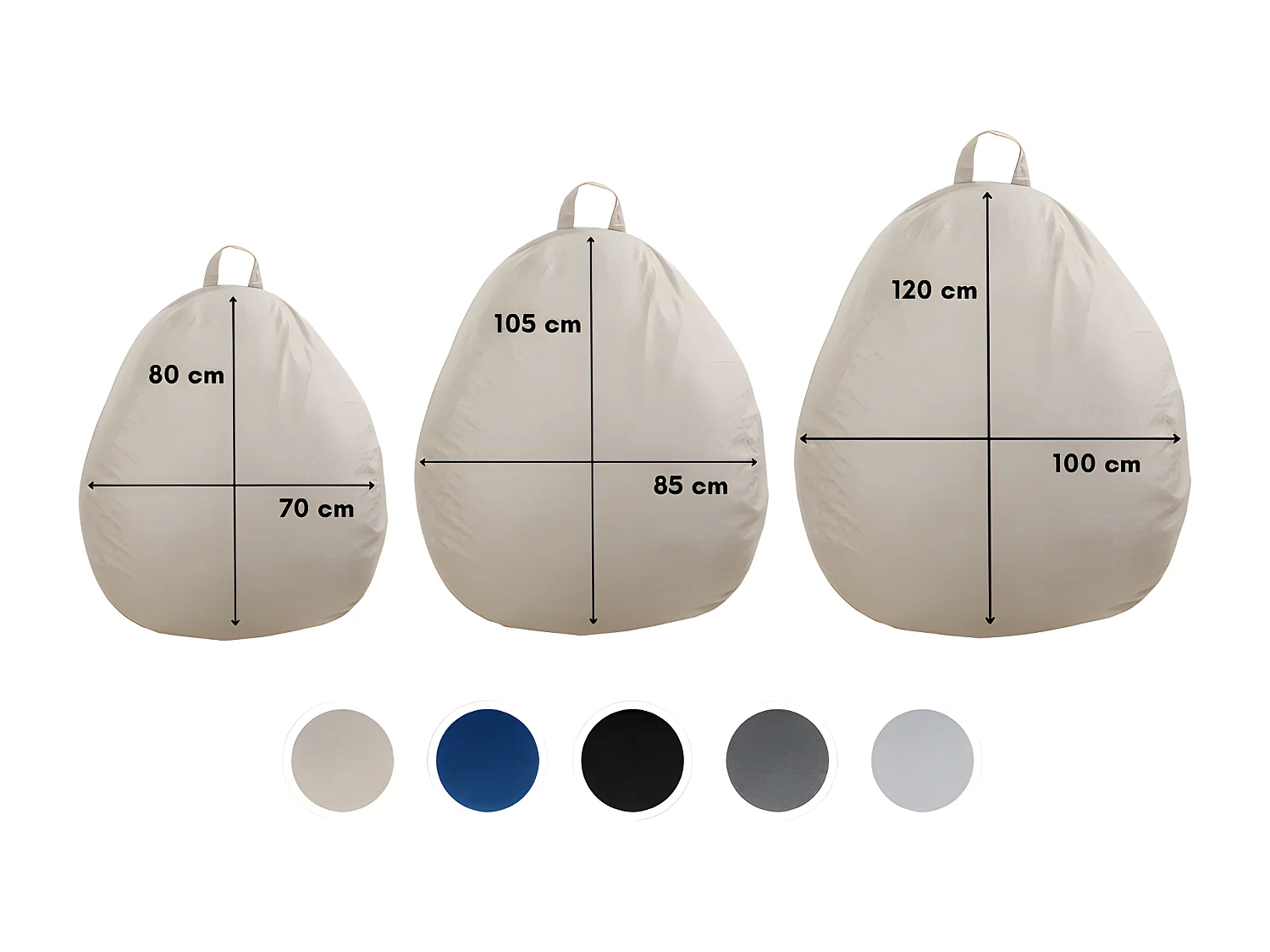 Birnen-Pouf 120 x 100 cm, Beige