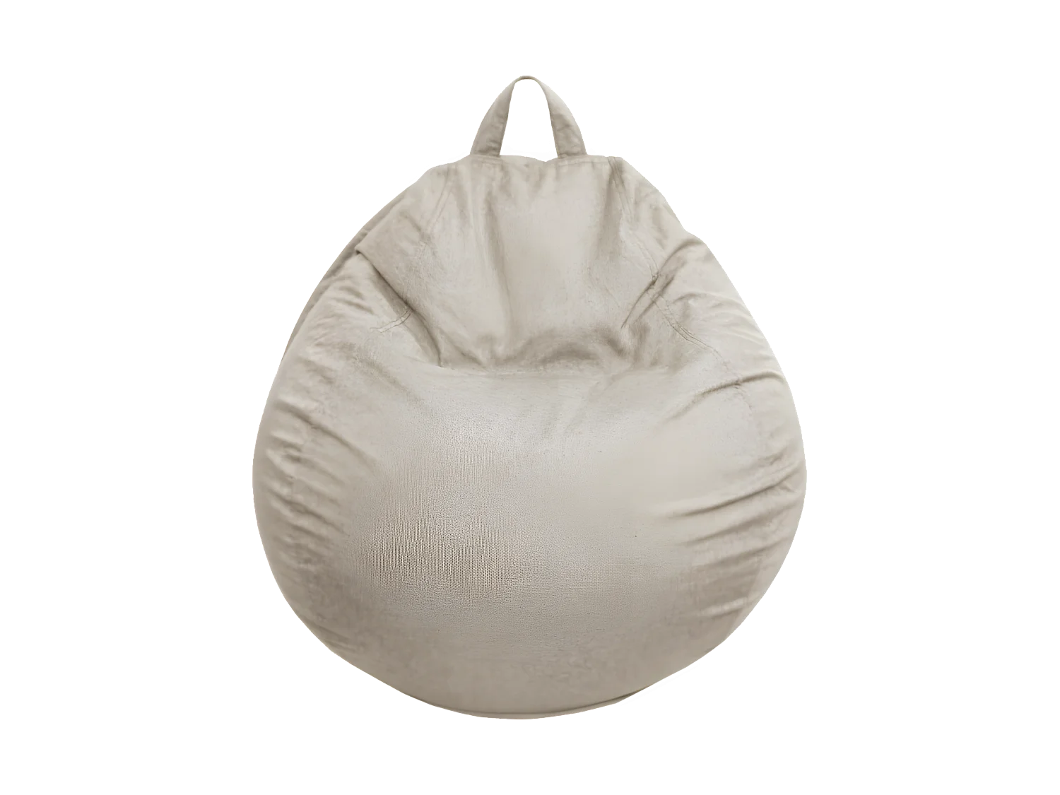 Beige peervormige poef 120 x 100 cm