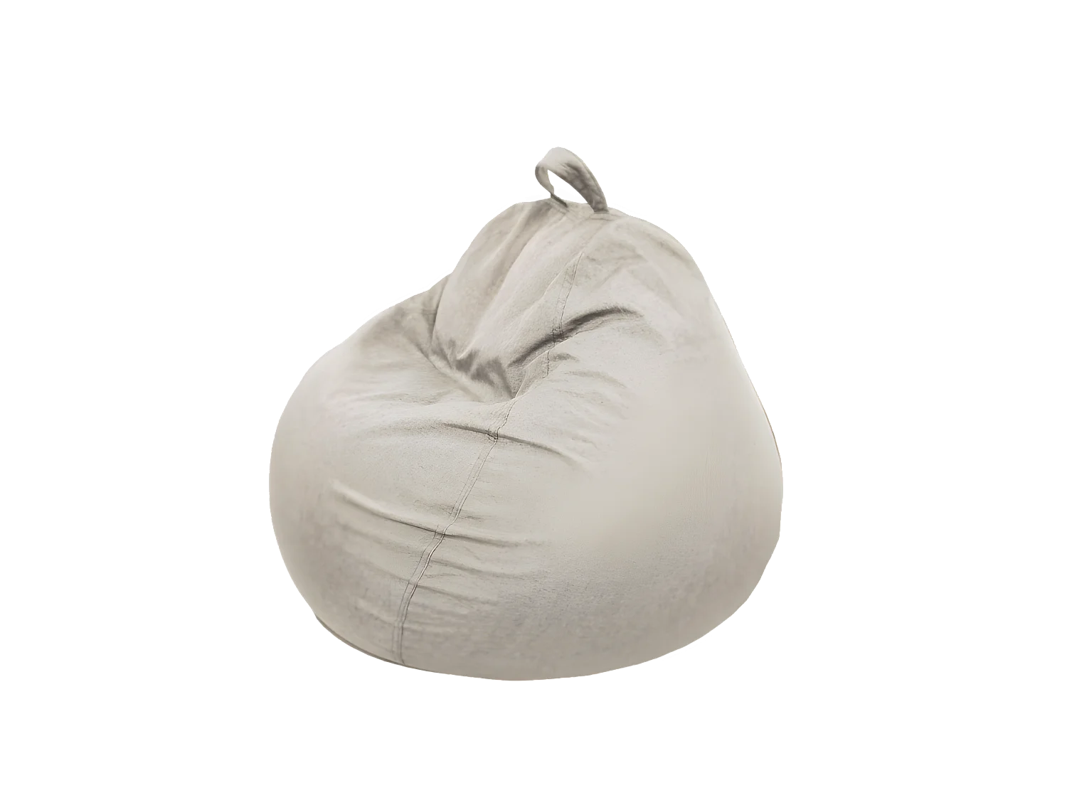 Beige peervormige poef 120 x 100 cm