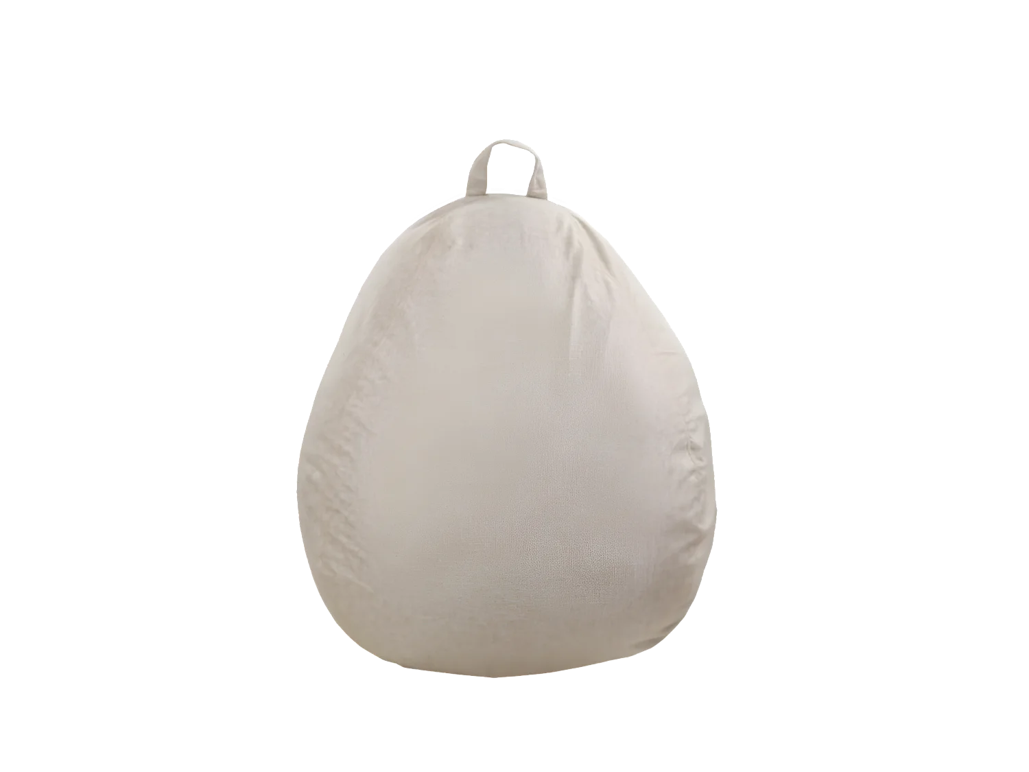 Beige peervormige poef 120 x 100 cm