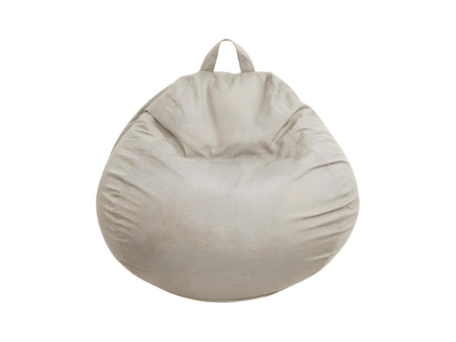 Beige peervormige poef 105 x 85 cm