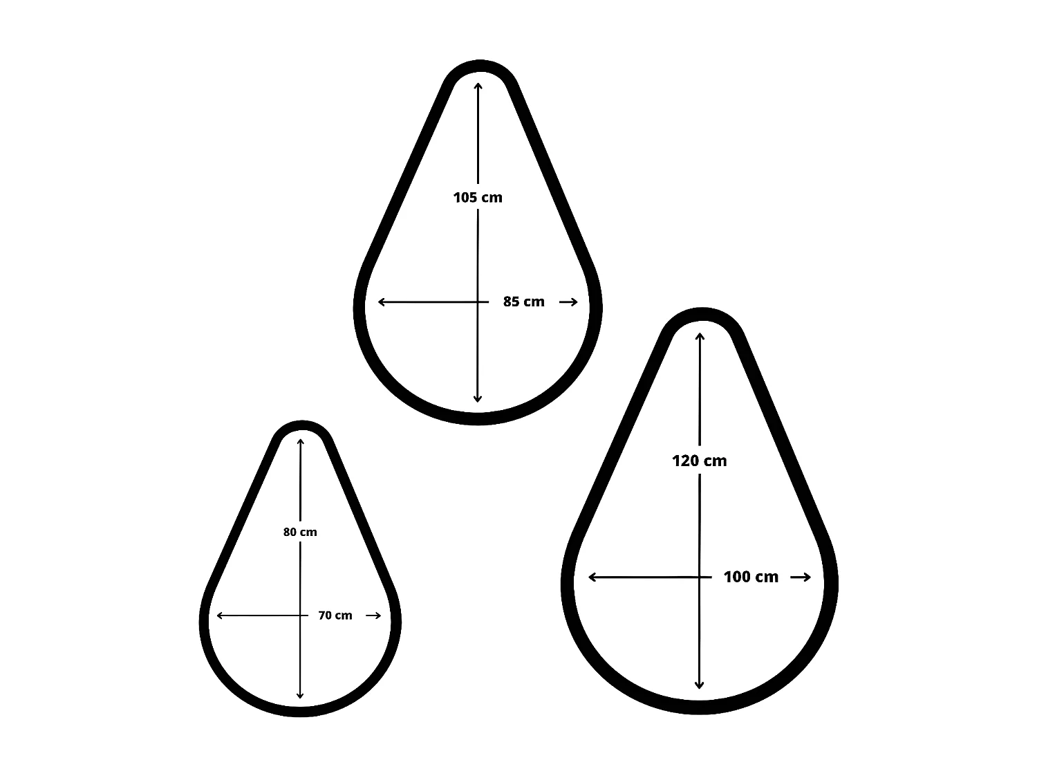 Pufe pêra azul 120 x 100 cm