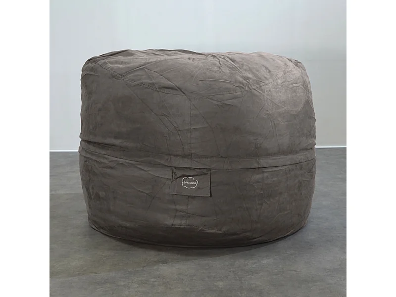 Pufe gigante microcamurça cinzento 160 cm