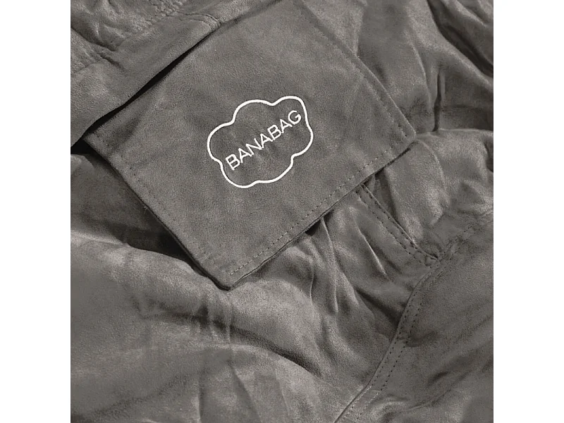 Pufe gigante microcamurça cinzento 160 cm