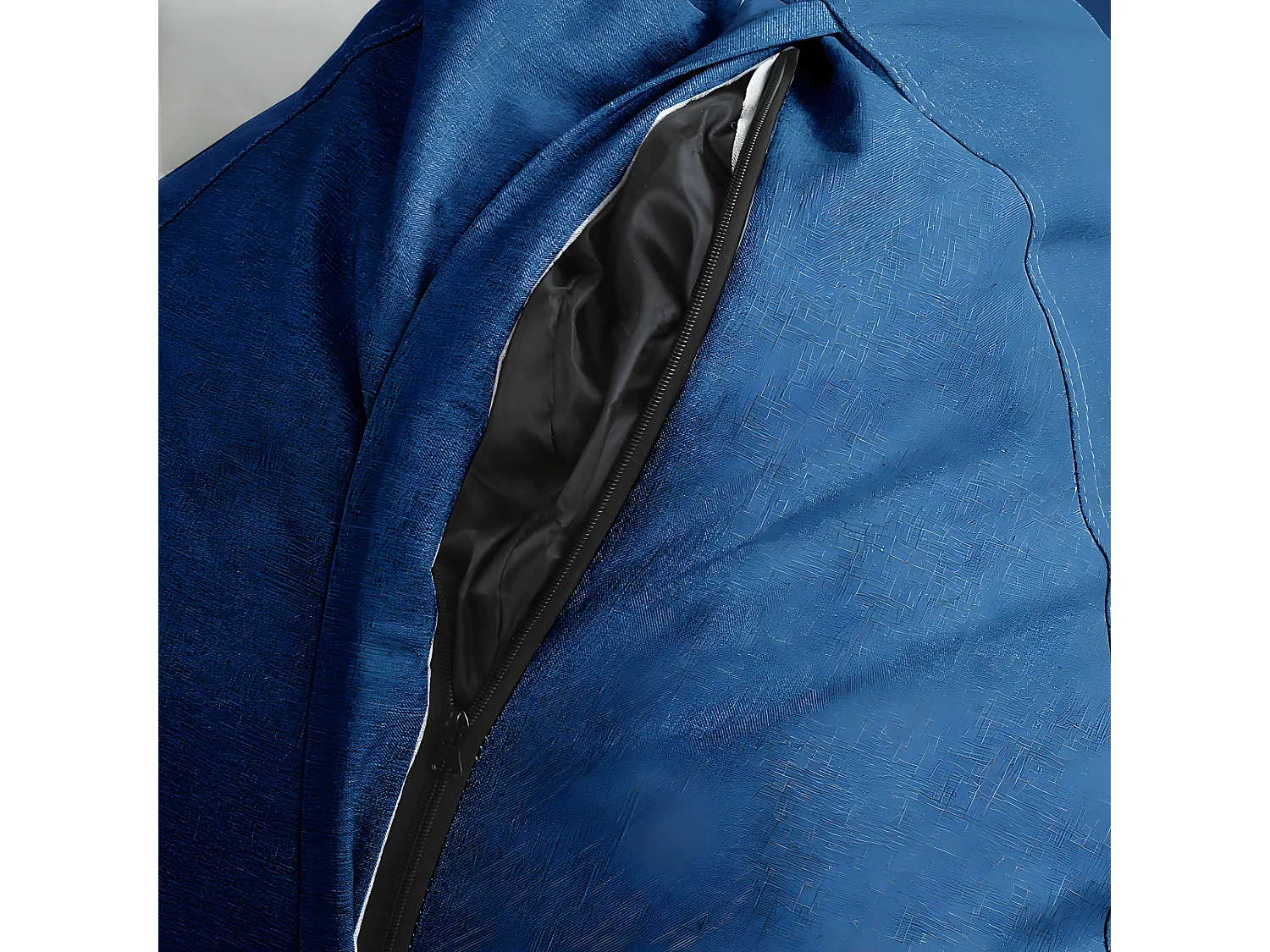 Blauwe peervormige poef 105 x 85 cm