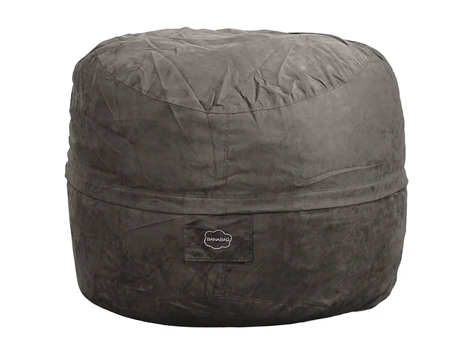 Pouf géant déhoussable microsuède gris 120 cm