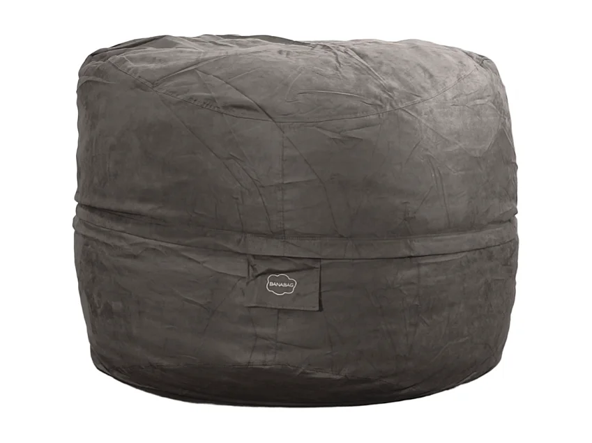 Pouf géant déhoussable microsuède gris 120 cm